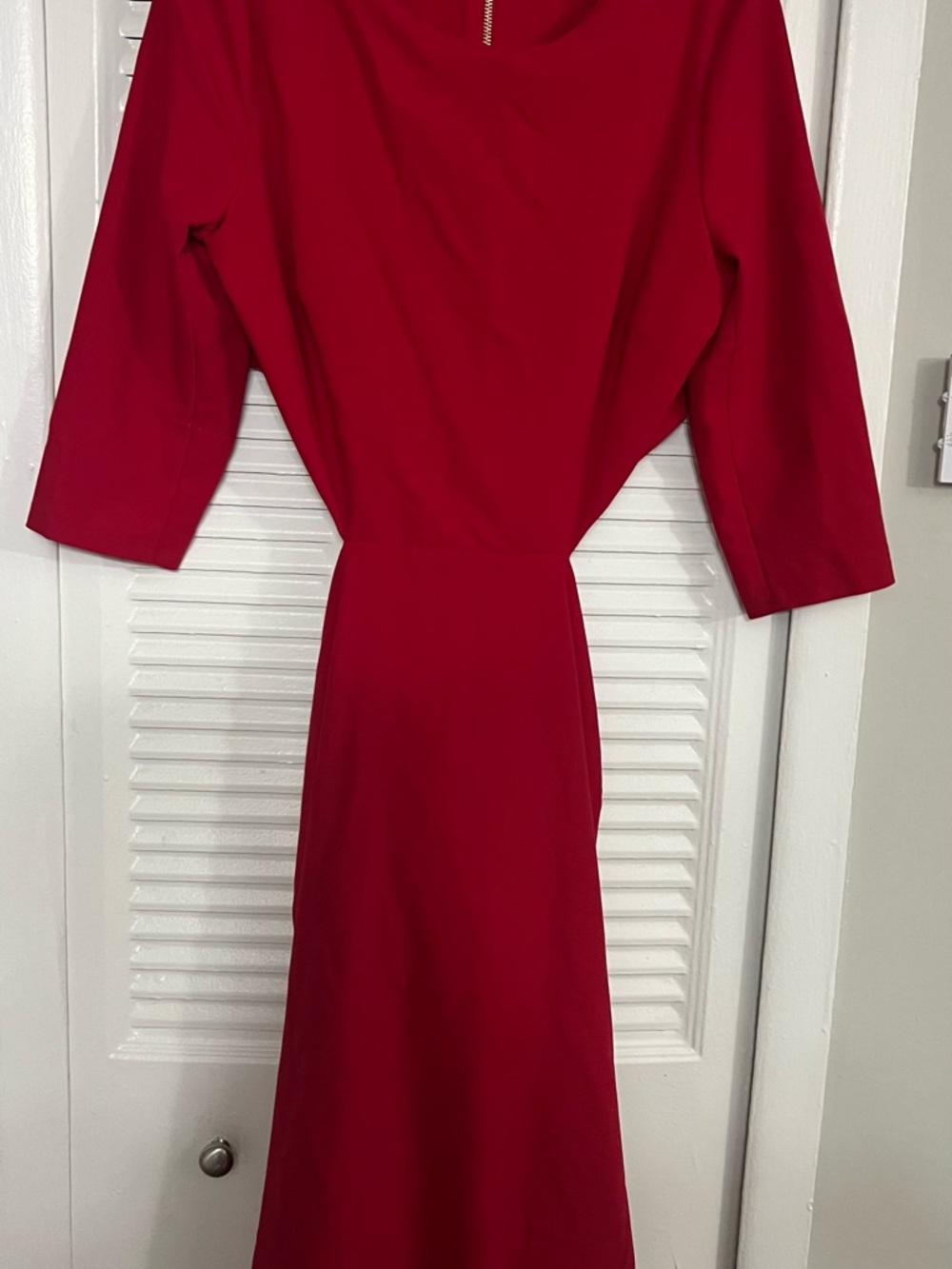 New York & Company Red Long Sleeve Midi Dress